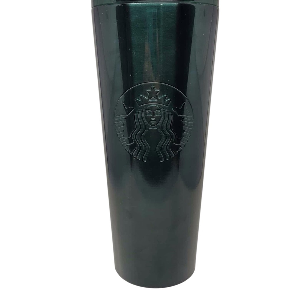 Starbucks NWT Dark Green Sleek Coffee Tumbler Cup